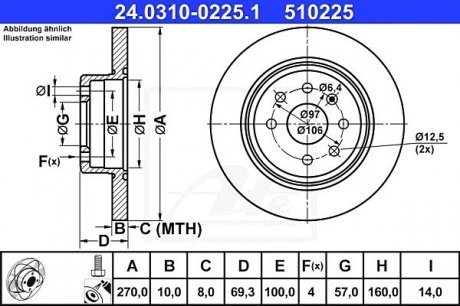 - Гальмівний диск OPEL VECTRA B / Vauxhall Vectra (96-02) ATE 24.0310-0225.1