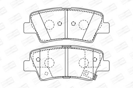 Колодки тормозные дисковые задні HYUNDAI ACCENT IV (RB) 10-, ACCENT IV Saloon (RB) 10- Champion 572629CH (фото 1)