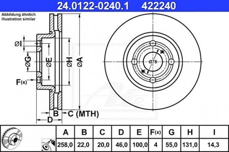Гальмівний диск ATE 24.0122-0240.1 (фото 1)