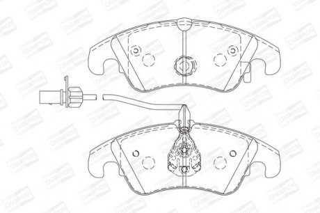 Колодки тормозные дисковые передние AUDI A4 B8 (8K2) 07-15, A4 B8 Avant (8K5) 07-15 Champion 573247CH (фото 1)