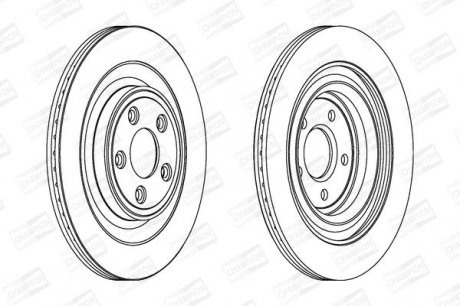 Гальмівний диск Jaguar S-Type (06>On), XF, XK (06>On) Champion 563027CH (фото 1)