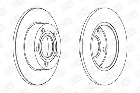 Диск тормозной задний (кратно 2шт.) Audi A4, A4 Avant Quattro Champion 562005CH (фото 1)