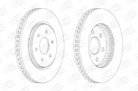 Гальмівний диск передній Nissan NP300 Navara / Pathfinder Champion 562813CH (фото 1)