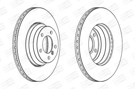 Гальмівний диск передній BMW 1-Series, 3-Series, X1 Champion 562395CH-1 (фото 1)