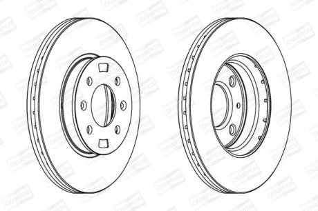 Диск тормозной передний (кратно 2шт.) HYUNDAI ACCENT III Saloon (MC) 05-12, ACCENT IV (RB) 10- Champion 562554CH (фото 1)