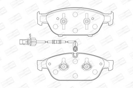 Колодки тормозные дисковые передние AUDI A6 (4G2, C7, 4GC) Champion 573381CH (фото 1)