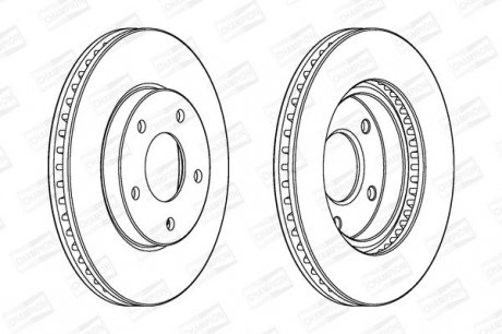 Диск тормозной передний (кратно 2шт.) Mitsubishi Lancer, Space Runner Champion 562820CH (фото 1)