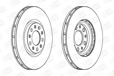 Гальмівний диск передній Jeep Compas / Renegade / Fiat 500X / Alfa Romeo 159 / Giulietta Champion 562299CH (фото 1)