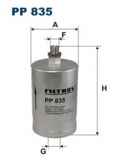 835 MB W123 (230E, 280E) -85, W124 (200-300 - series) -95 (штуцер) FILTRON PP835 (фото 1)
