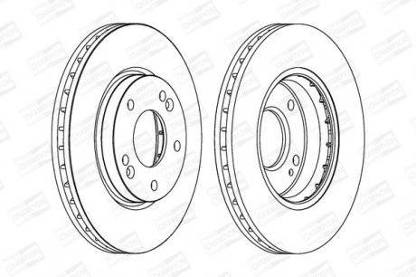 Гальмівний диск передній Hyundai Santa Fe /Trajet /Galloper Champion 562789CH (фото 1)