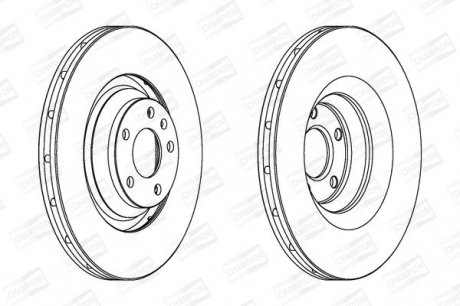 Диск тормозной передний AUDI A6 Allroad C6 (4FH) 06-11, A6 C6 (4F2) 04-11 Champion 562506CH-1 (фото 1)