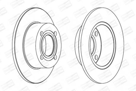 Гальмівний диск Audi Audi 80, 100 -96 rear Champion 561312CH (фото 1)