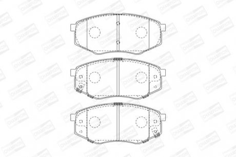 Колодки тормозные дисковые передние HYUNDAI ix20 (JC) 10-, SONATA VI (YF) 09-15|KIA SOUL I (AM) 09-14 Champion 573454CH (фото 1)