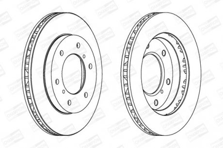 Гальмівний диск передній Mitsubishi Pajero Champion 562572CH (фото 1)