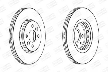 Гальмівний диск передній Renault Captur I, Clio V, Dokker, Kangoo, Lodgy, Megane I, II, Scenic I, Tw Champion 562959CH (фото 1)