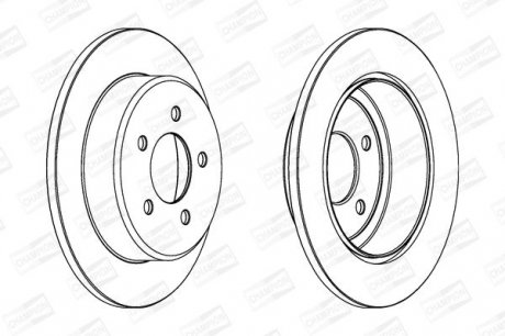 Гальмівний диск задній CHRYSLER VOYAGER, GRAND VOYAGER/ DODGE CARAVAN/ JEEP CHEROKEE/ SSANGYONG Champion 562646CH (фото 1)