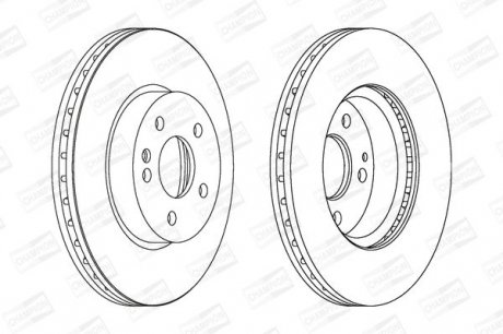 Диск тормозной передний (кратно 2шт.) MERCEDES-BENZ V-CLASS (W447) 14-, VIANO (W639) 03- Champion 562392CH (фото 1)