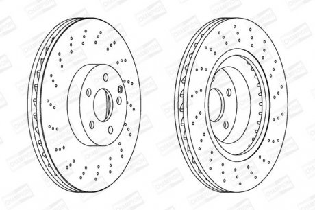 Гальмівний диск передній Mercedes E / S / SL Champion 562678CH-1 (фото 1)