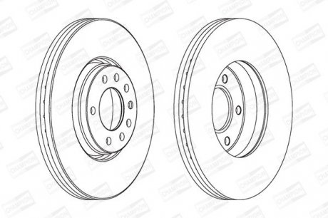 Гальмівний диск передній Opel Astra, Corsa, Meriva, Vectra, Zafira / Saab 9-5 Champion 562240CH (фото 1)