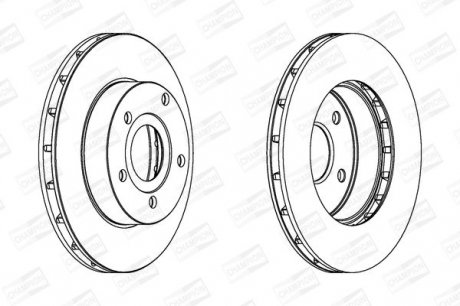 Диск тормозной передний (кратно 2шт.) Jeep Grand Cherokee (99-) Champion 562147CH (фото 1)