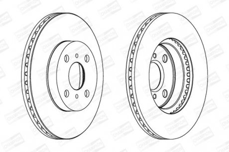 Гальмівний диск передній Toyota Yaris Champion 562455CH (фото 1)