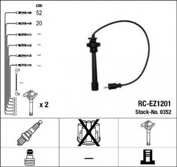 Комплект кабелів високовольтних NGK RC-EZ1201 (фото 1)