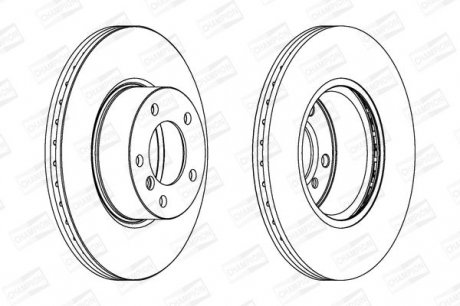 Диск тормозной передний (кратно 2шт.) BMW 3 (E90) 04-12, 3 (F30, F80) 11-18, 3 Touring (E91) 04-12 Champion 562618CH (фото 1)