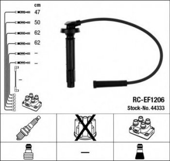 Комплект дротів запалювання (вир-во) NGK RC-EF1206 (фото 1)