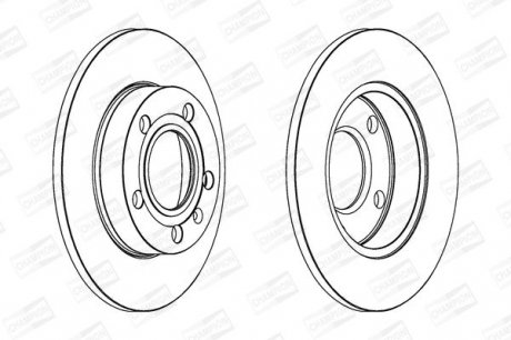 Диск тормозной задний (кратно 2шт.) Audi A4 (00-08)/Seat Exeo (08-13) Champion 562192CH (фото 1)