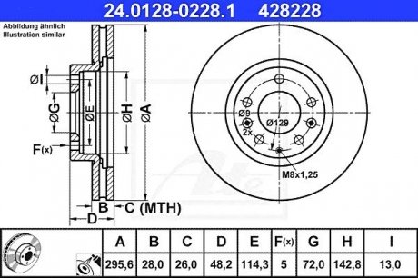 Гальмівний диск ATE 24.0128-0228.1 (фото 1)