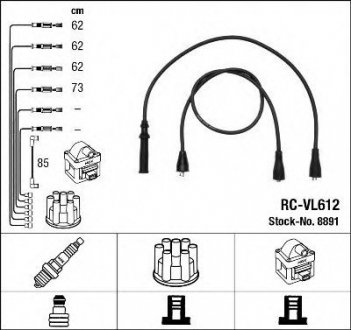 8891 - Комплект проводів запалювання NGK RC-VL612 (фото 1)