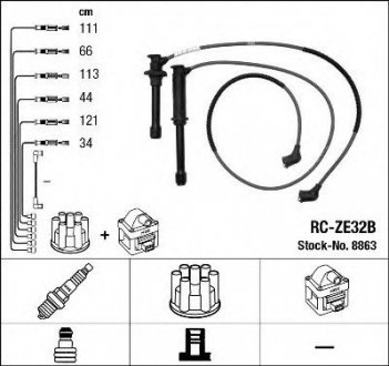 8863 - Комплект проводів запалювання NGK RC-ZE32B (фото 1)