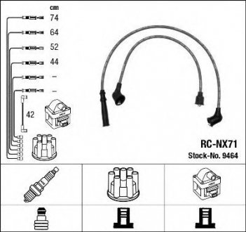 9464 - Комплект проводів запалювання NGK RC-NX71 (фото 1)