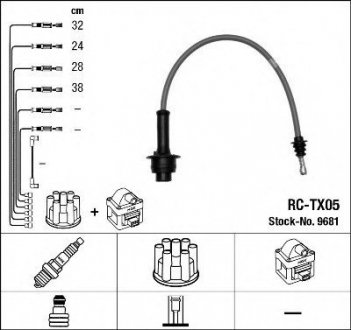 9681 - Комплект проводів запалювання NGK RC-TX05 (фото 1)