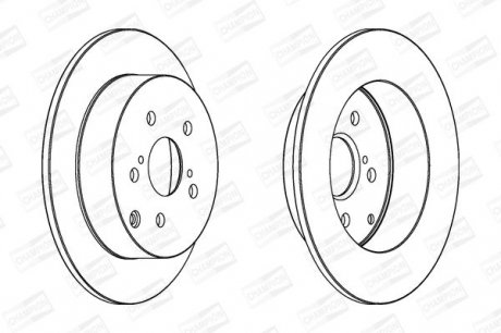 Гальмівний диск задній Toyota Corolla (E12) Champion 562415CH (фото 1)