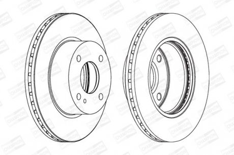 Гальмівний диск передній Ford Fiesta VI (CB1, CCN) / Ford KA+ (UK, FK) Champion 562539CH (фото 1)