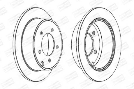 Гальмівний диск задній CHRYSLER SEBRING/ DODGE AVENGER, CALIBER/ JEEP COMPASS, PATRIOT Champion 562857CH (фото 1)