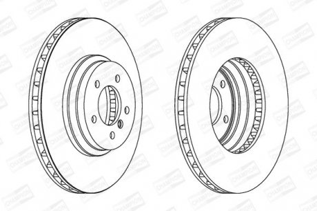 Диск тормозной передний BMW 3 (E90) 04-12, 3 Convertible (E93) 06-13 Champion 562519CH-1 (фото 1)