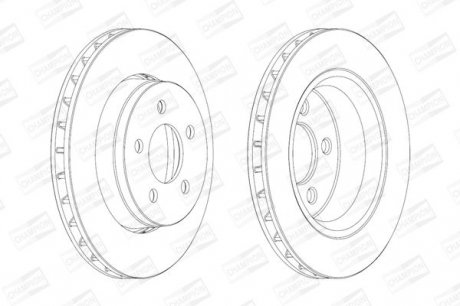 Гальмівний диск передній Jeep Cherokee, Compass / Dodge Nitro, Ram Champion 563041CH (фото 1)