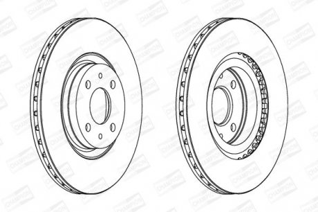 Гальмівний диск переднфй Fiat Tipo / Punto / Multipla / Alfa Romeo 145 / 146 / 155 Champion 561508CH (фото 1)