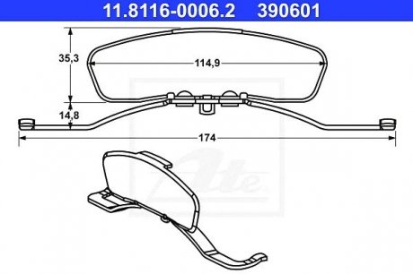 К/т монтажный колодок ATE 11.8116-0006.2 (фото 1)