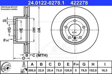 Гальмівний диск ATE 24.0122-0278.1 (фото 1)