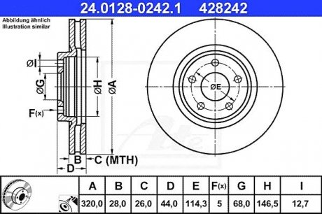 Гальмівний диск ATE 24.0128-0242.1 (фото 1)