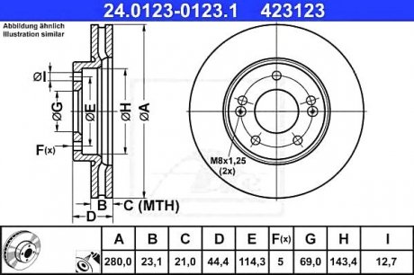 Тормозной диск ATE 24.0123-0123.1 (фото 1)