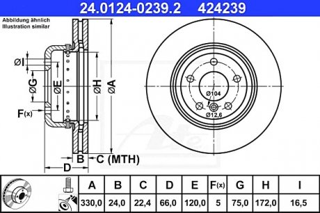 Гальмівний диск ATE 24.0124-0239.2 (фото 1)