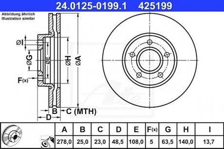 Тормозной диск ATE 24.0125-0199.1 (фото 1)