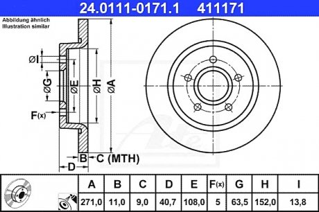 Тормозной диск ATE 24.0111-0171.1 (фото 1)