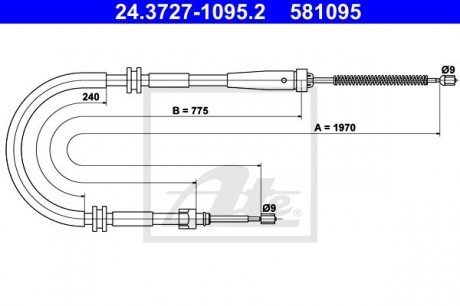 Троси гальм ATE 24.3727-1095.2 (фото 1)