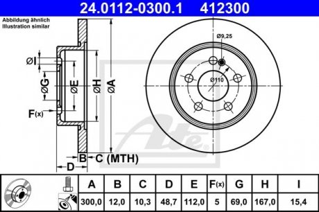 Гальмівний диск ATE 24.0112-0300.1 (фото 1)