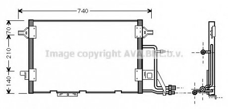 Конденсатор кондиціонера AUDI A6/S6 (C5) (97-) (вир-во AVA) AVA COOLING AI5137 (фото 1)